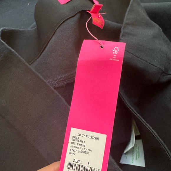 Lily Pulitzer MERRIN High-Rise BI-STRETCH PANT Pull On NAVY - 6 - Picture 14 of 14